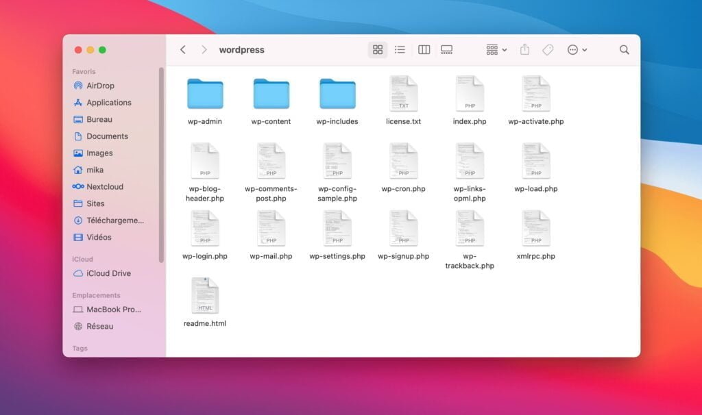 L'architecture des fichiers et répertoires WordPress