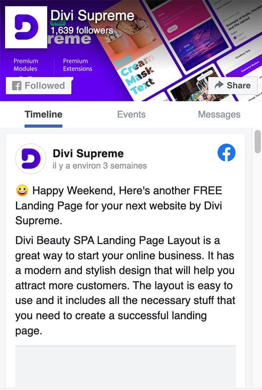 Divi Supreme - Supreme Facebook Feed
