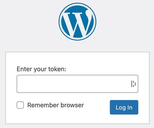 Page de connexion WordPress avec double authentification grâce à 2FAS Authentication