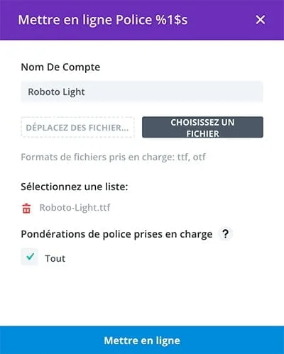 Ajouter une police sur Divi - Popup