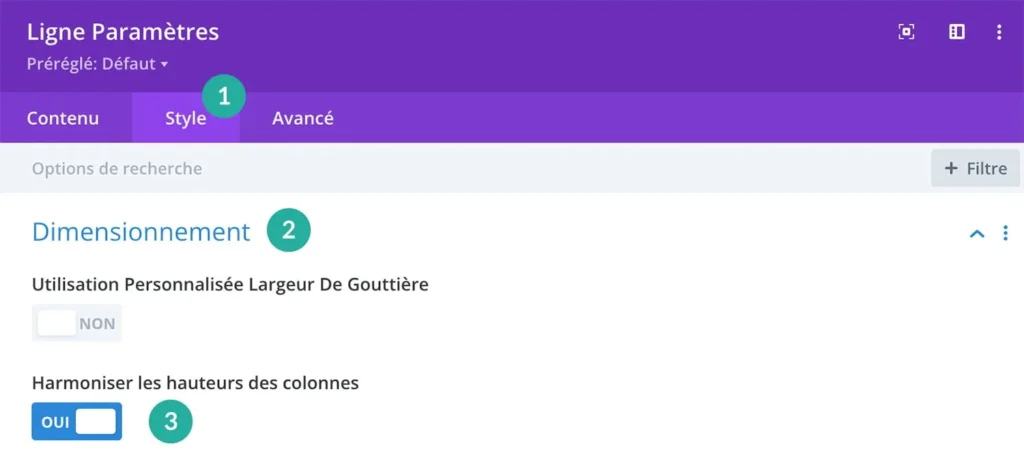 Comment centrer verticalement votre contenu sur Divi - Propriété flex sur la ligne