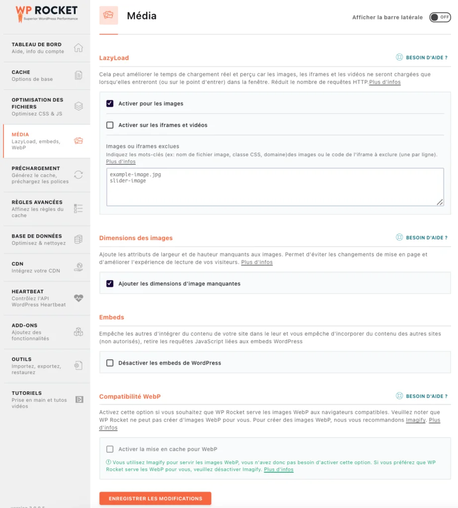 Configurer WP Rocket pour Divi - Les médias