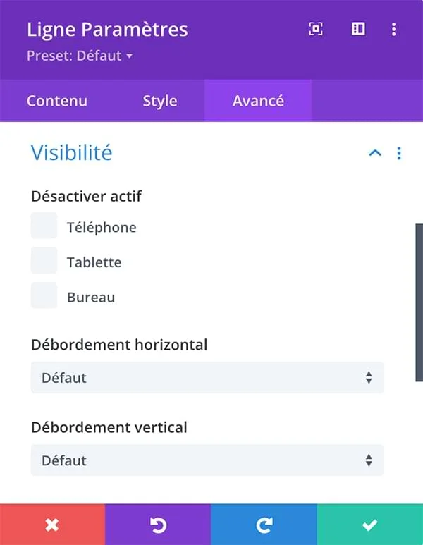Changer l'ordre des colonnes Divi sur mobile - Grâce à l'option visibilité