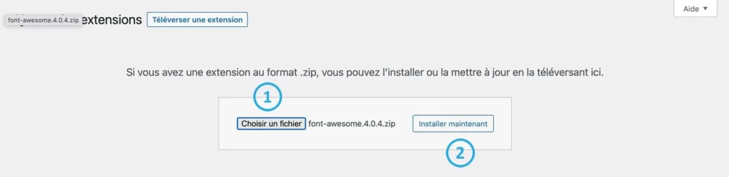 Personnaliser vos menus WordPress grâce à Font Awesome - Installation de l'extension